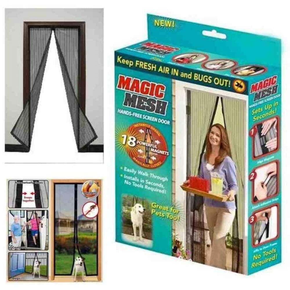 Magic Mesh Magnetic Mosquito Screen Door Net Curtain with Magnets Reinforced Polyester Mesh Curtain
