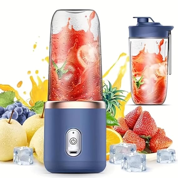 Portable USB Rechargeable Mini Blender – 6 Blade Smoothie & Juice Maker