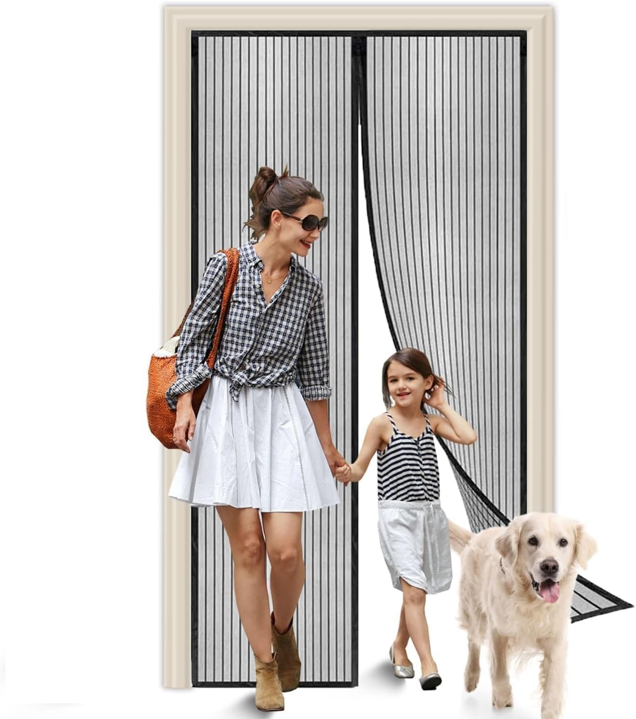 Magic Mesh Magnetic Mosquito Screen Door Net Curtain with Magnets Reinforced Polyester Mesh Curtain